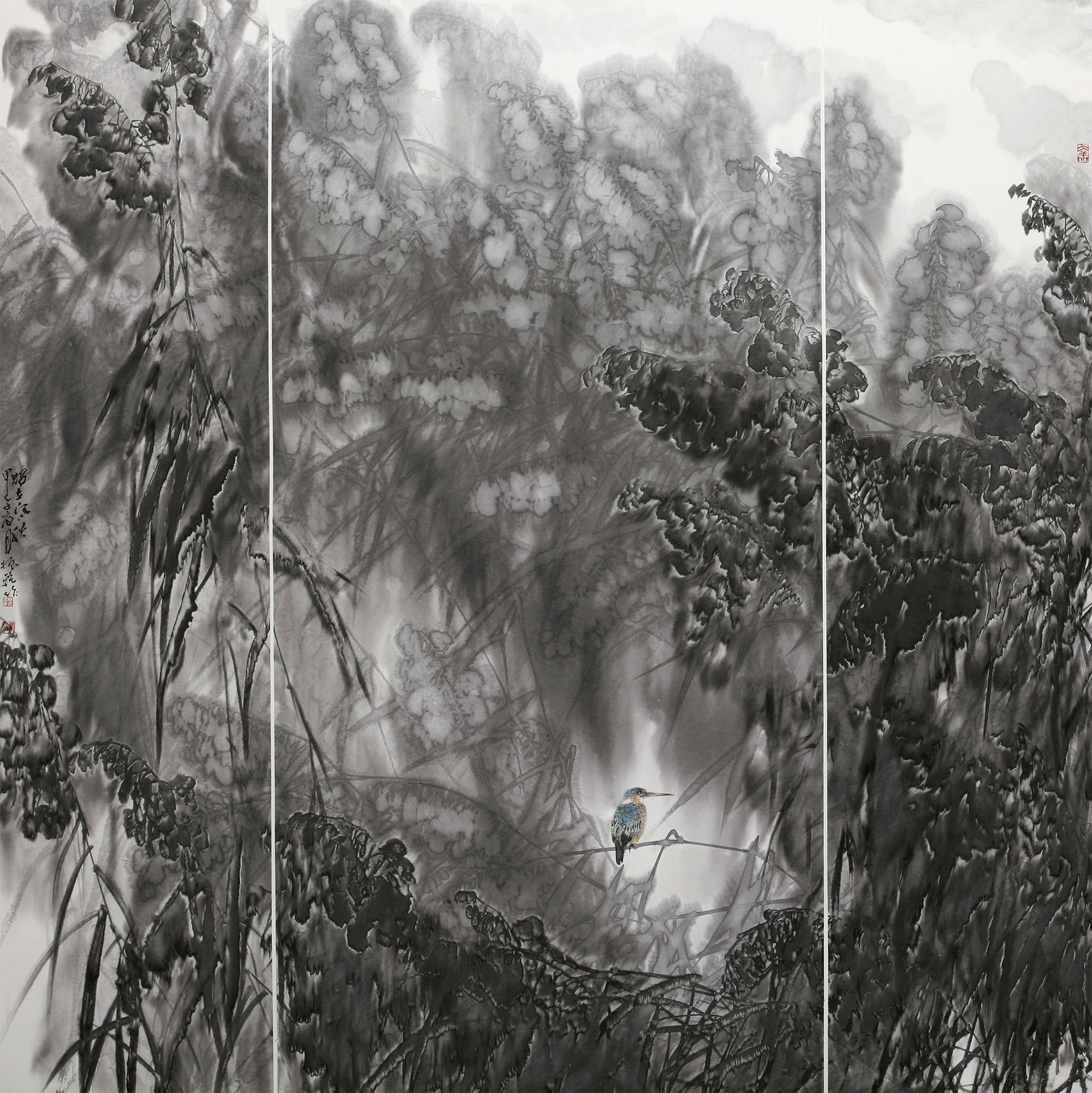 0213 2014年作 独立寒秋 镜心 纸本设色