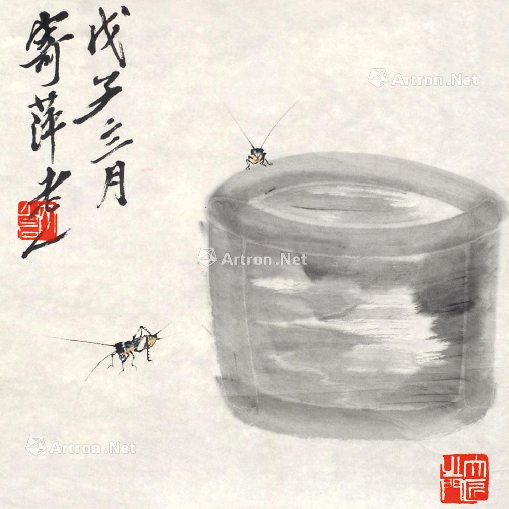 1127 1948年作 蟋蟀 镜心 水墨纸本