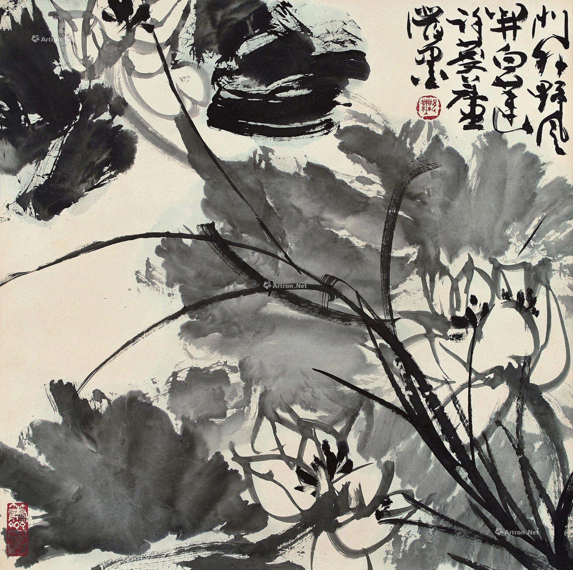 【墨荷 立轴 水墨纸本】拍卖品_图片_价格_鉴赏_绘画_雅昌艺术品拍卖