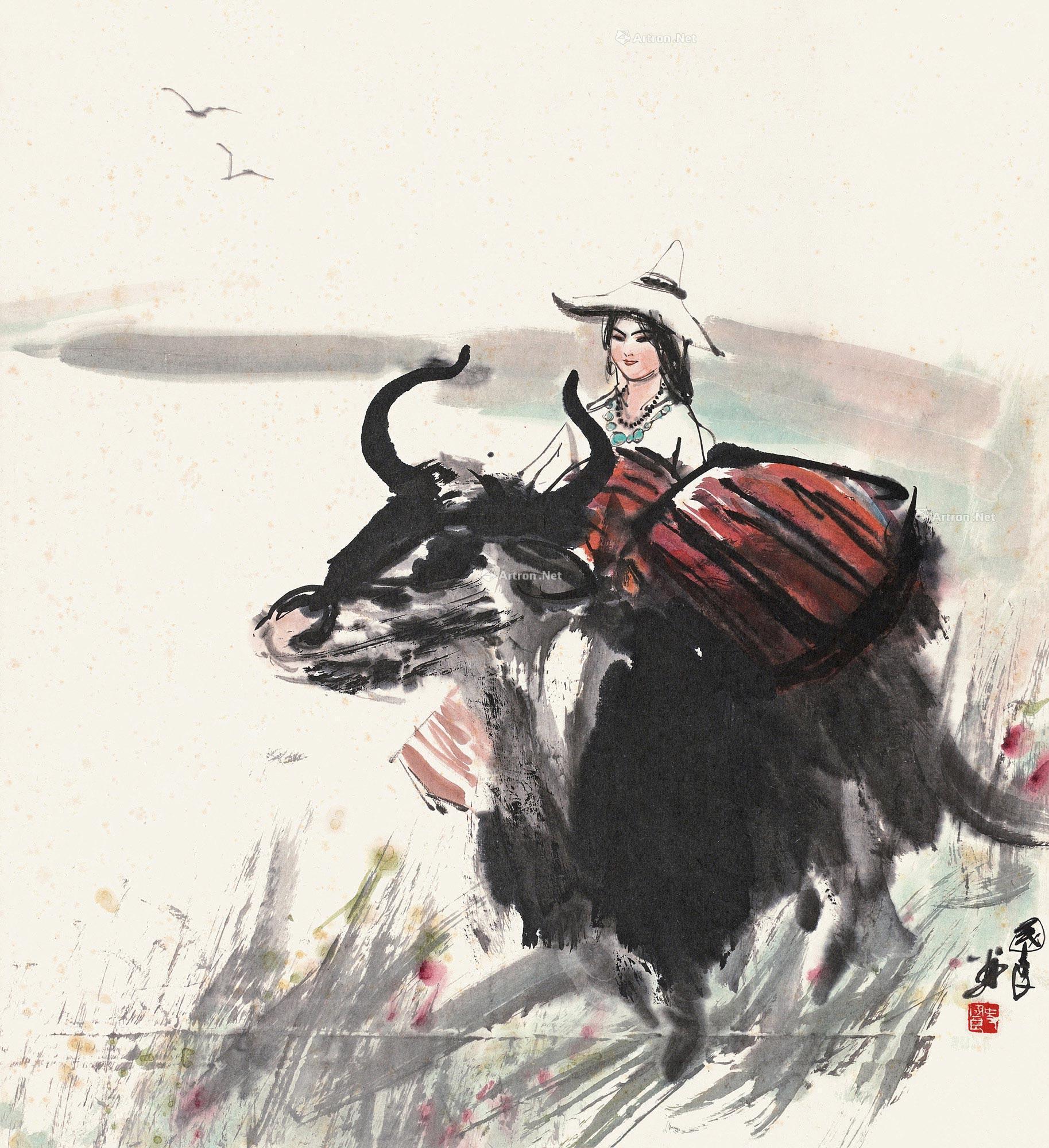 【藏族风情 立轴 纸本】拍卖品_图片_价格_鉴赏_绘画_雅昌艺术品拍卖