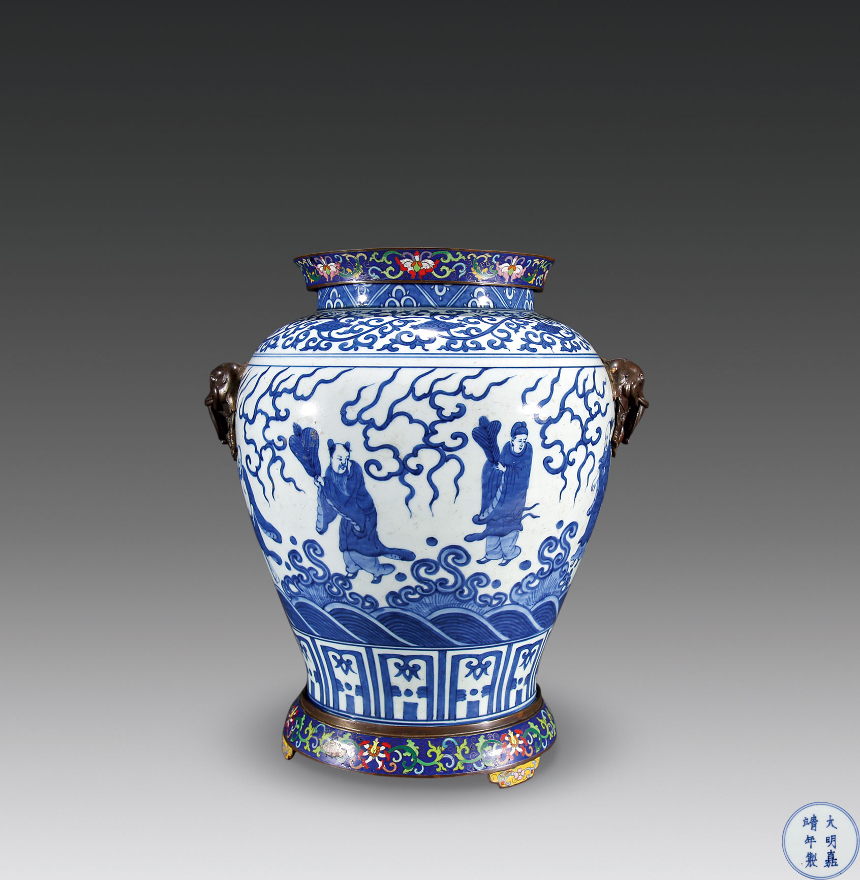 【清 青花八仙人物罐】拍卖品_图片_价格_鉴赏_清代青花瓷器_雅昌艺术