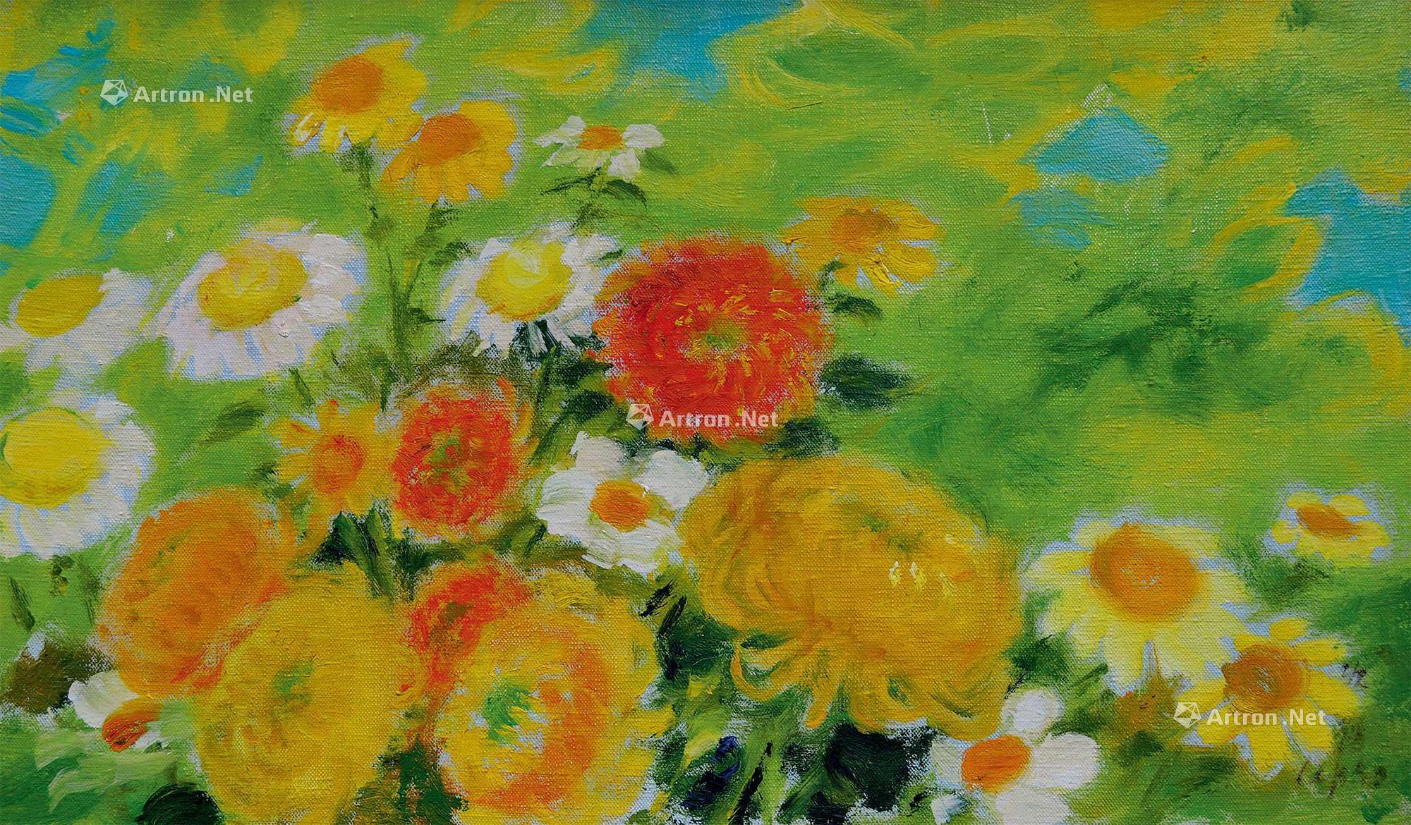 0048 菊花 油彩 画布