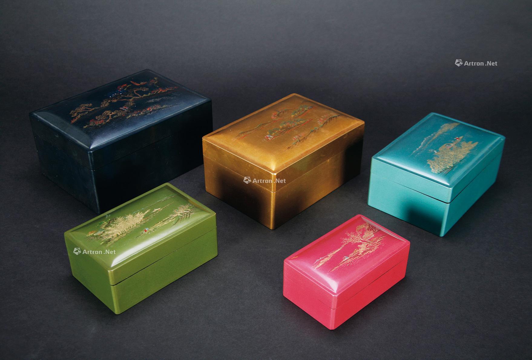 【清末民国 沈绍安款多彩脱胎漆套盒】拍卖品_图片_价格_鉴赏_漆器