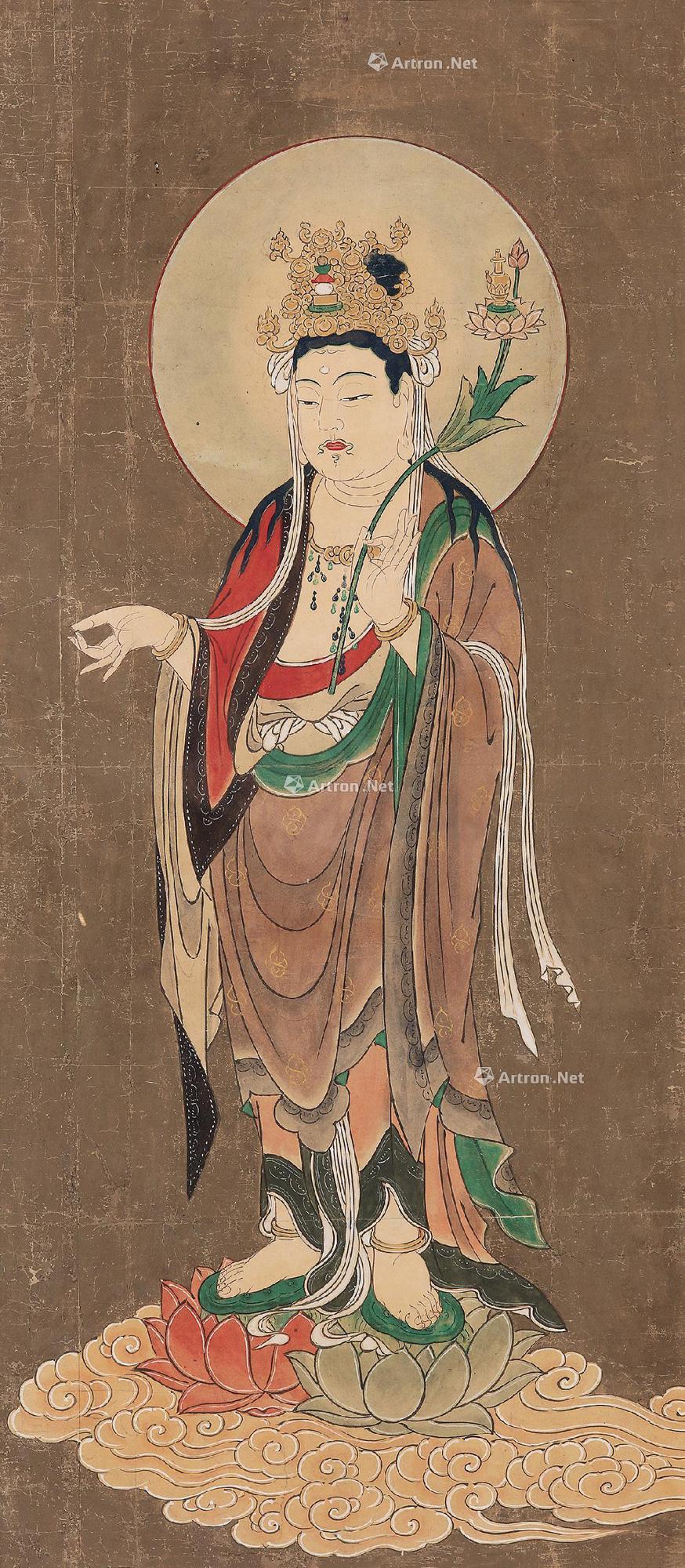 0106 男相观音 镜框 设色纸本