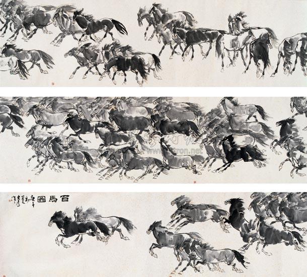 【当代 百马图 手卷】拍卖品_图片_价格_鉴赏_绘画_雅昌艺术品拍卖网
