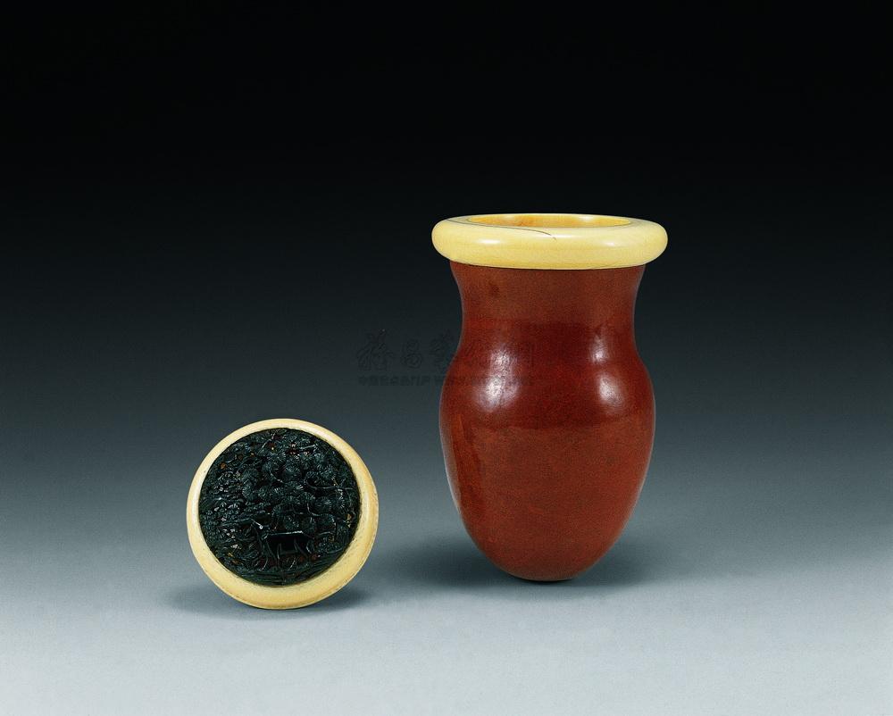 1887 清 牙口玳瑁蝈蝈葫芦