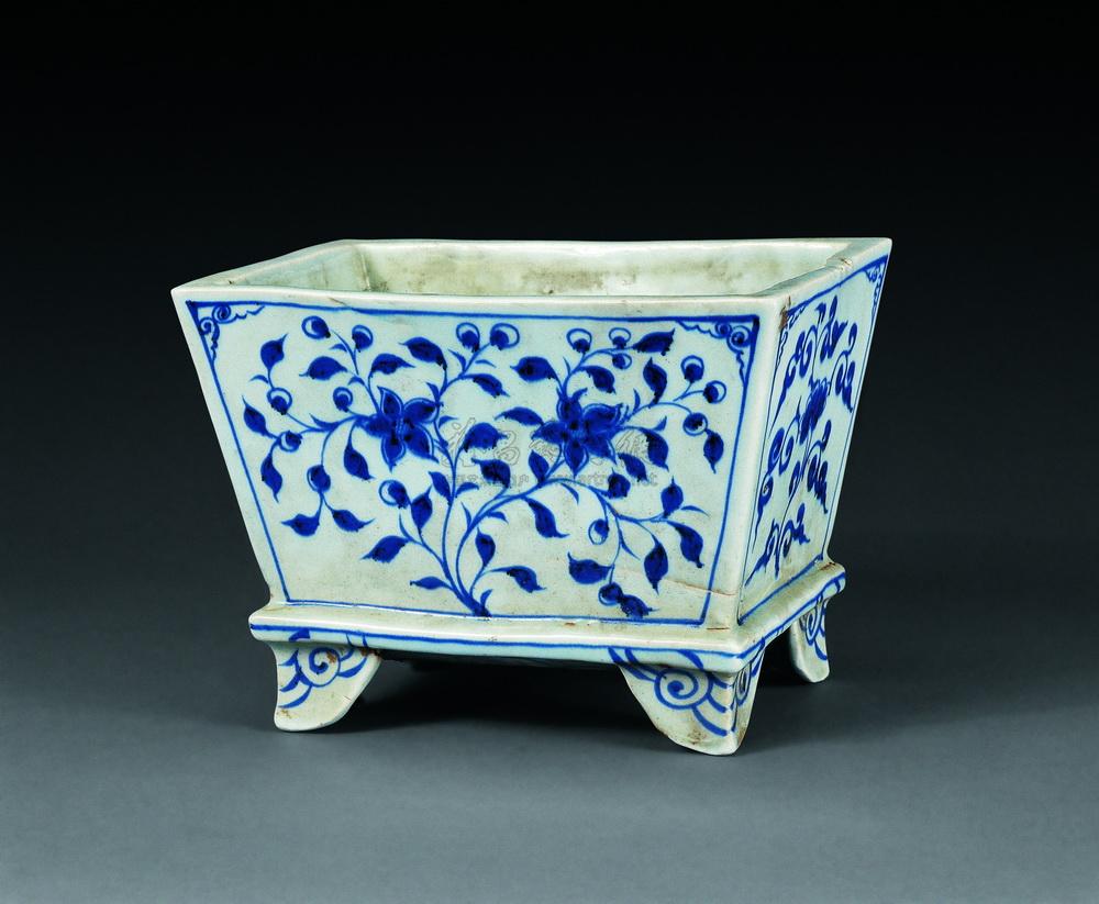 【元 青花折枝花卉纹方盆】拍卖品_图片_价格_鉴赏_元代以前陶瓷_雅昌
