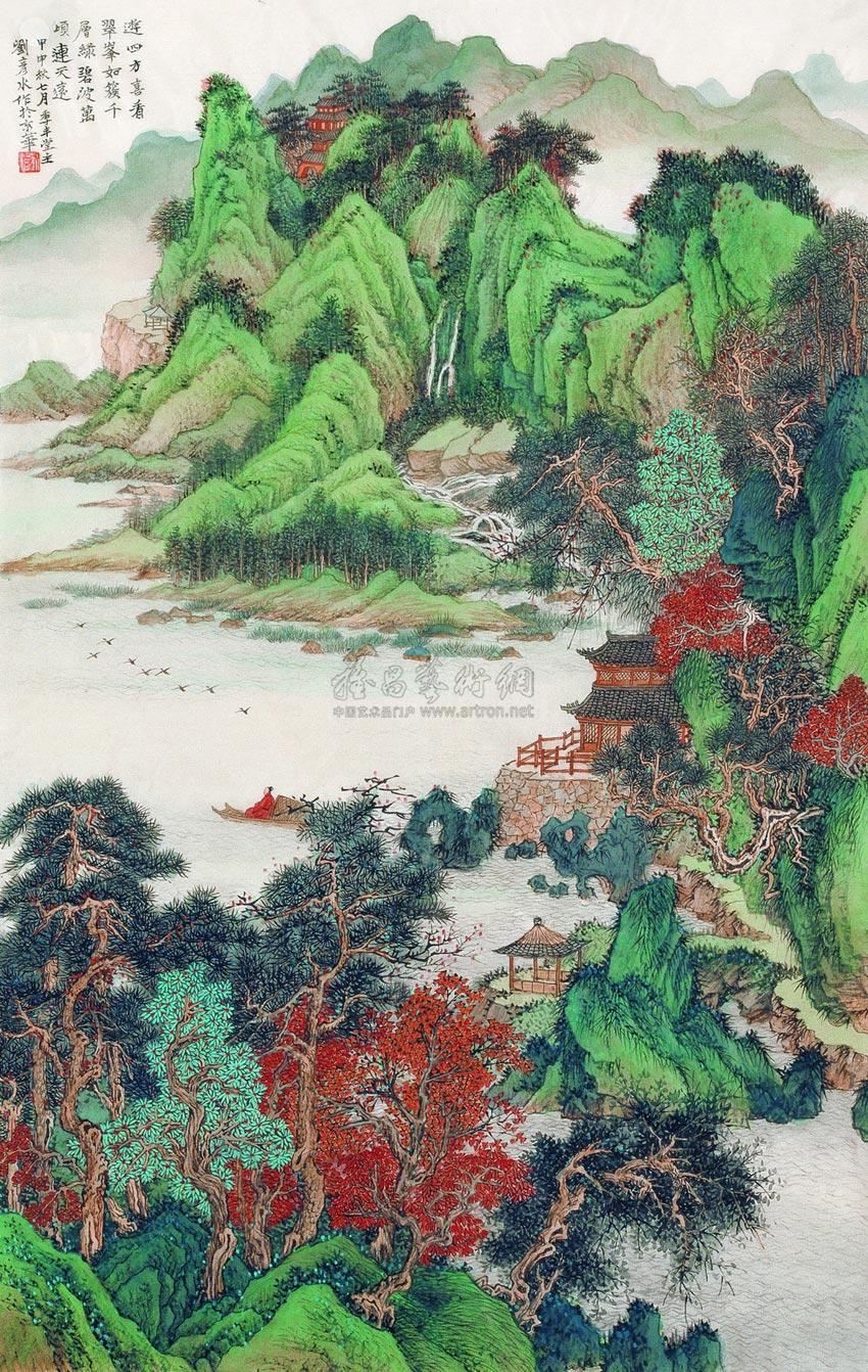 0236 2004年作 翠峰如簇 镜心 设色绢本