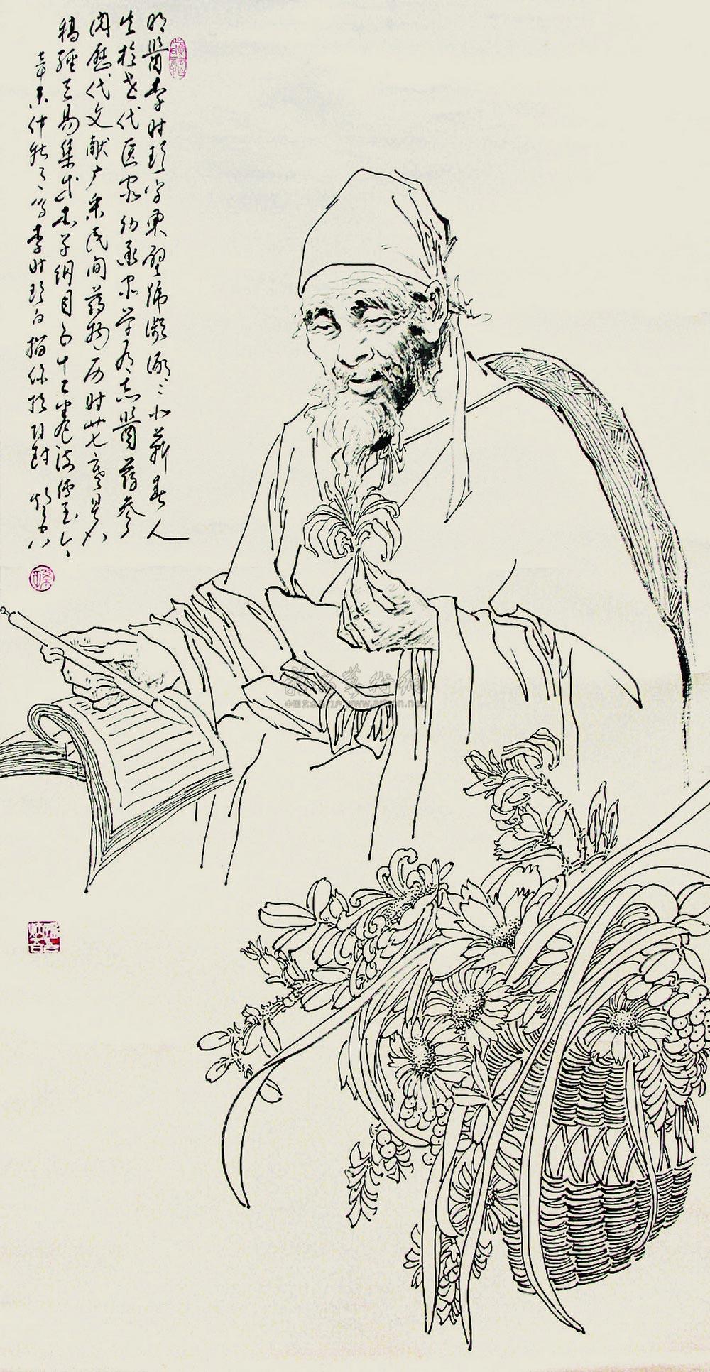 0383 李时珍 立轴 水墨纸本