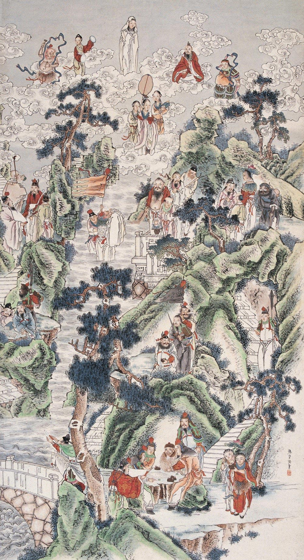 1429 群仙图 立轴 纸本