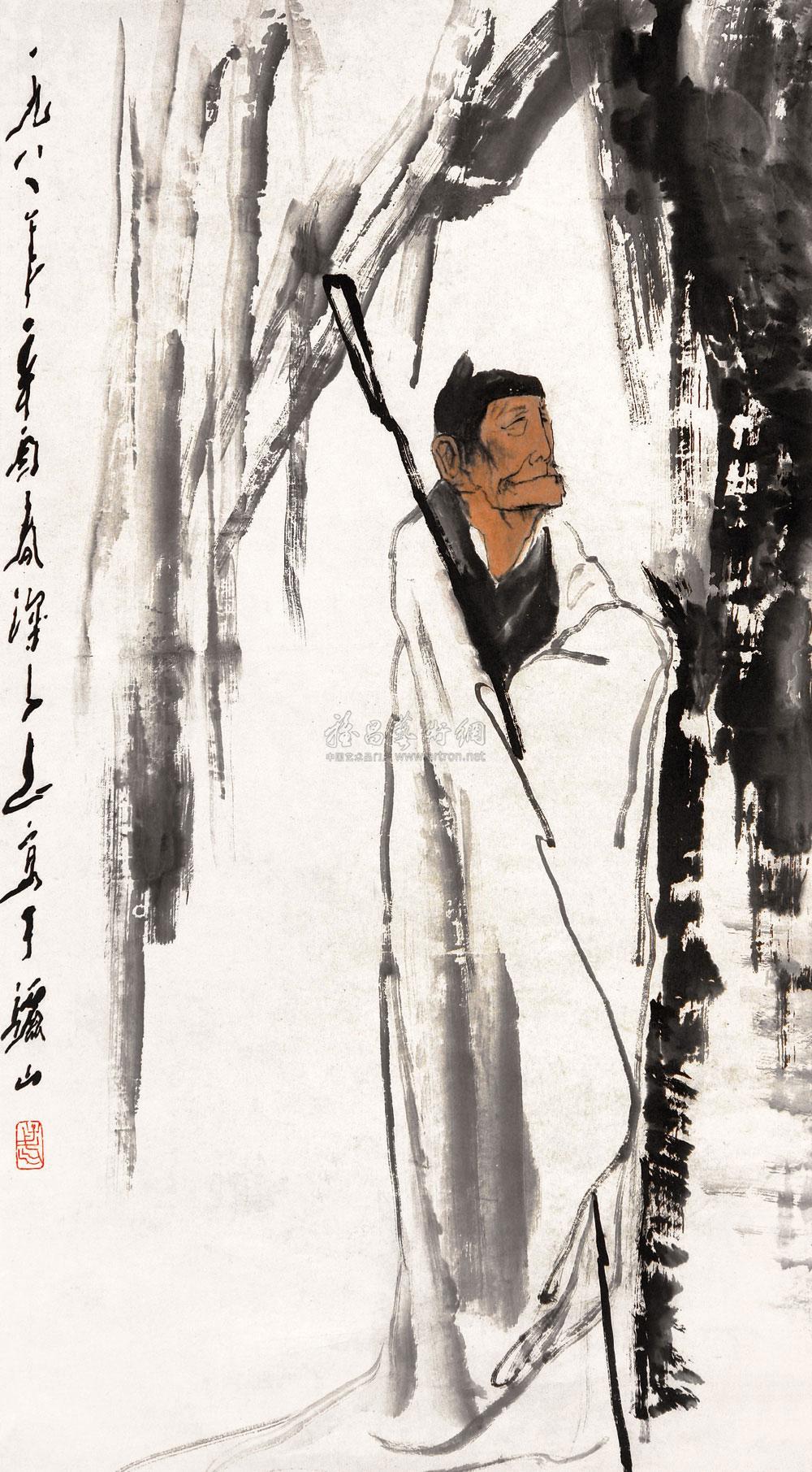 【1981年作 杜甫 镜心 设色纸本】拍卖品_图片_价格_鉴赏_绘画_雅昌