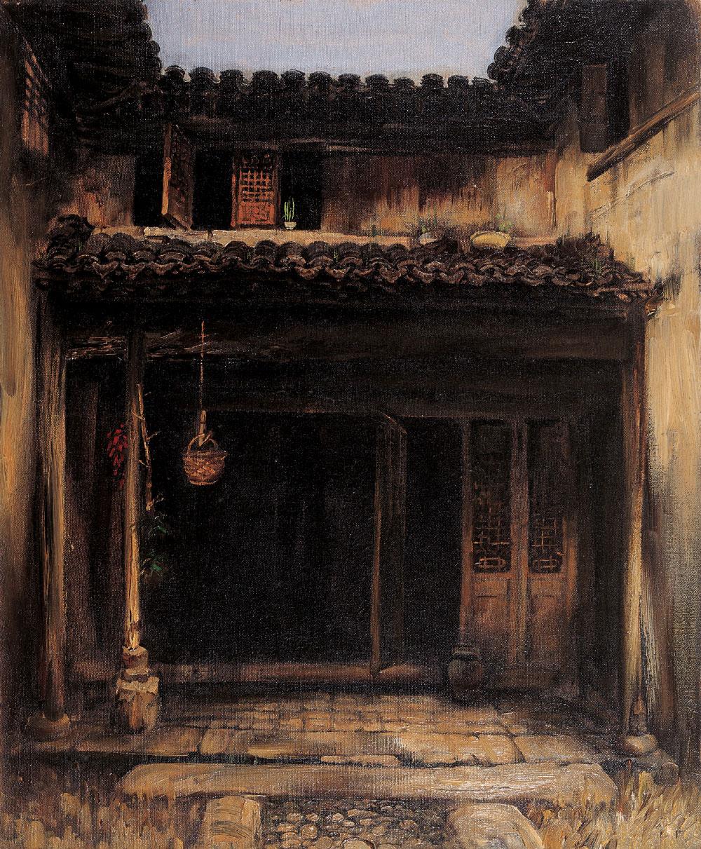 0067 老屋天井 布面 油画