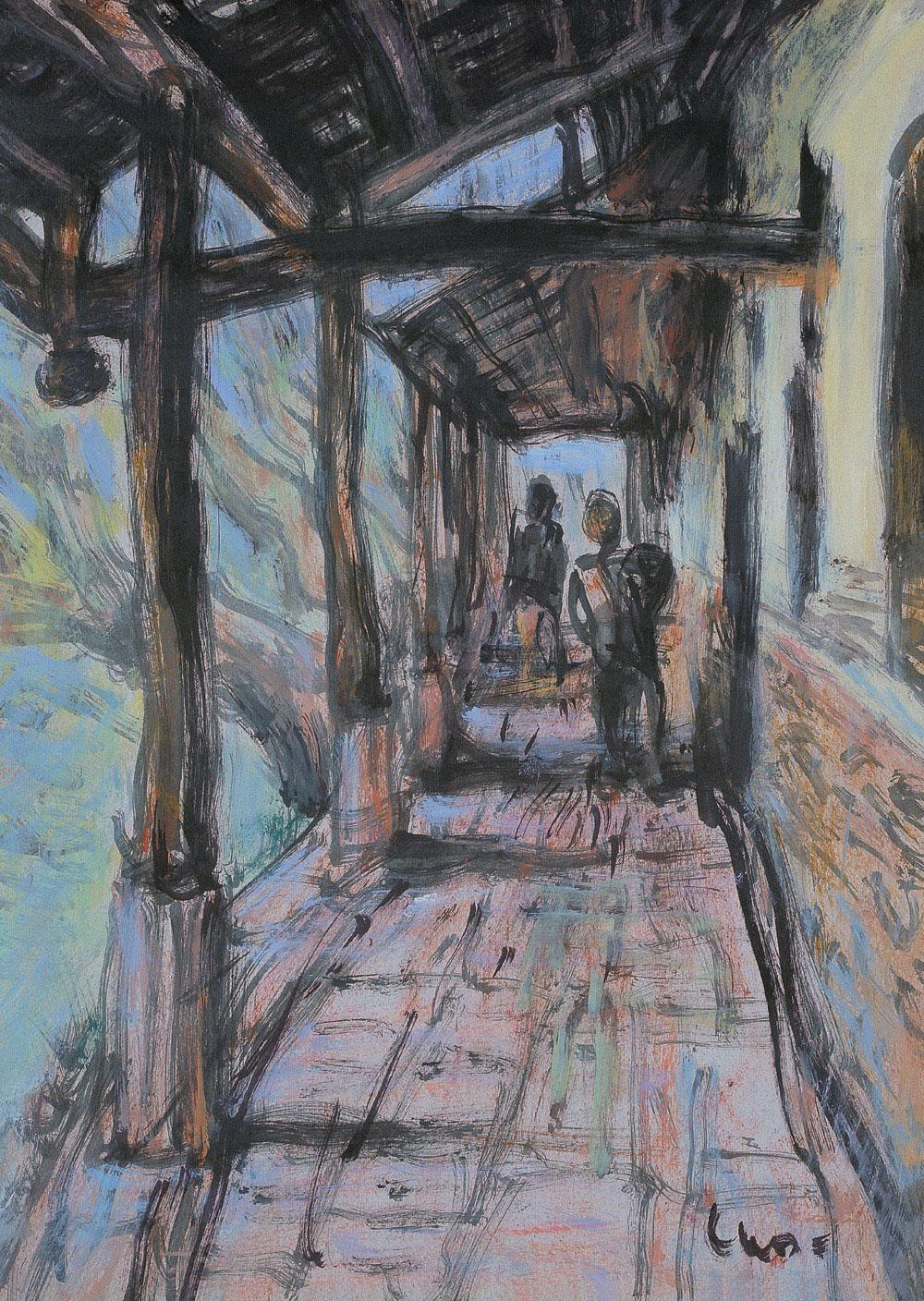 0688 偏岩古镇 纸面油画