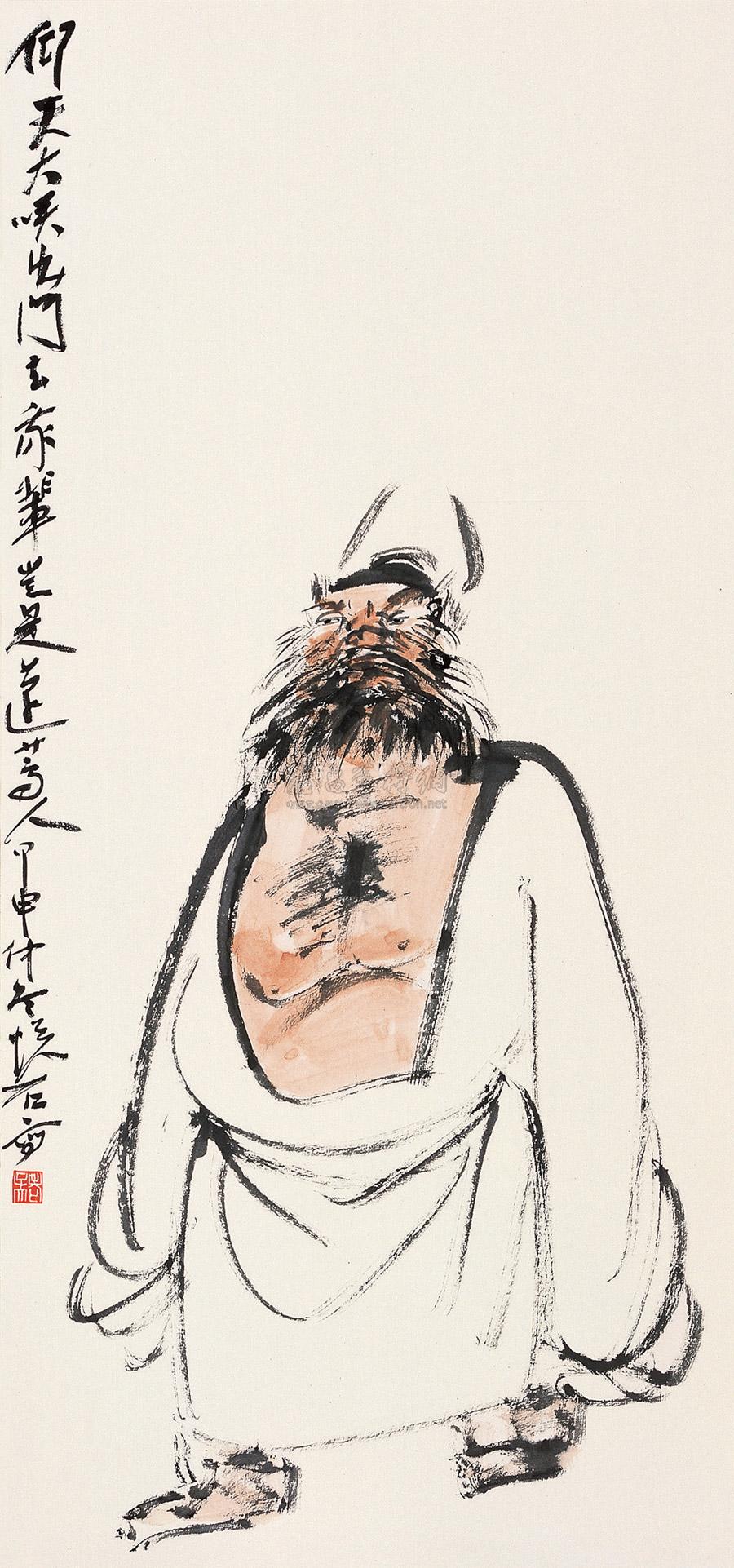 0911 甲申(2004年)作 仰天大笑出门去 立轴 设色纸本