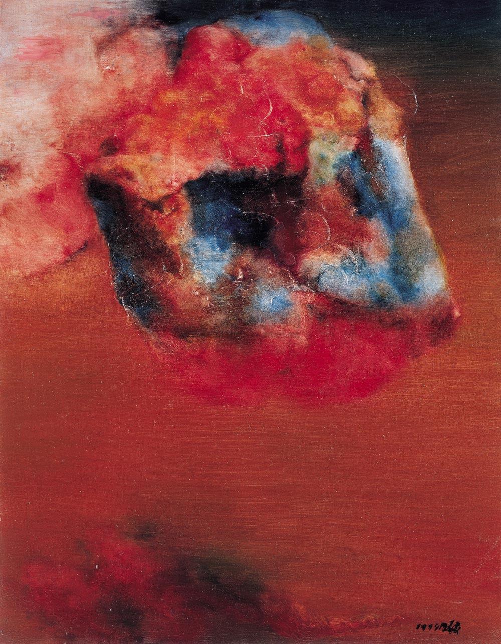 0027 1994年作 红色石头 布面油画