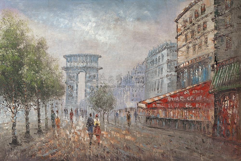 0840 巴黎凯旋门 油画布