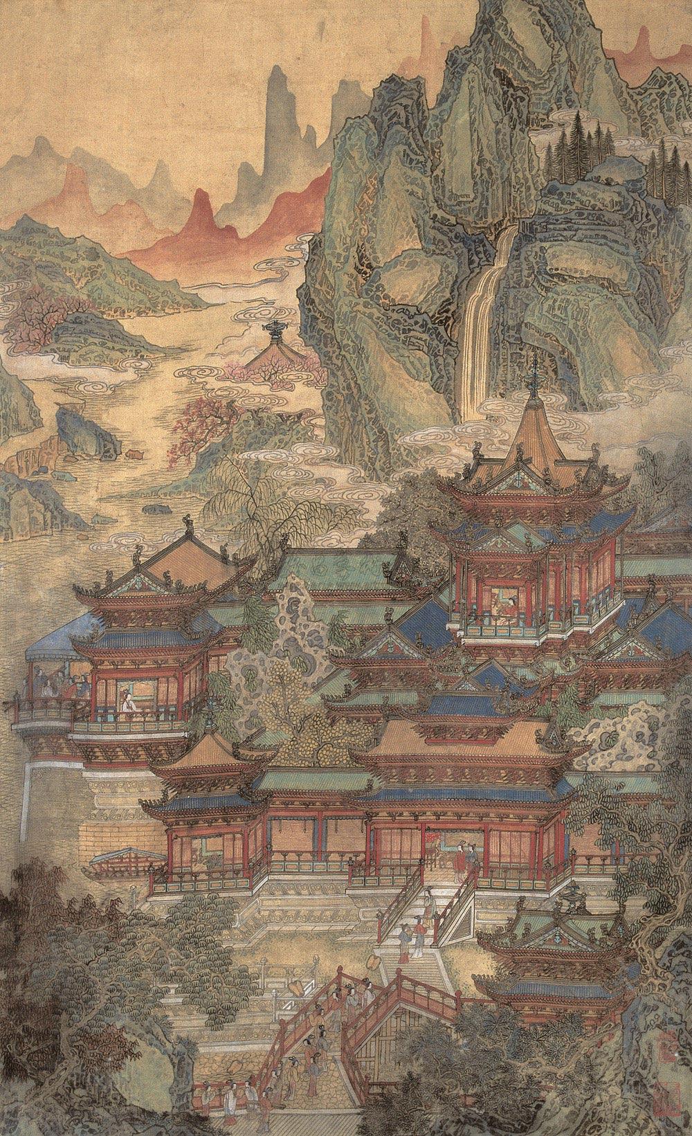 0457 仙山楼阁 镜心 纸本