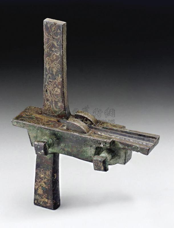 0158 qin / western han dynasty a fine gold- and silver-inlaid