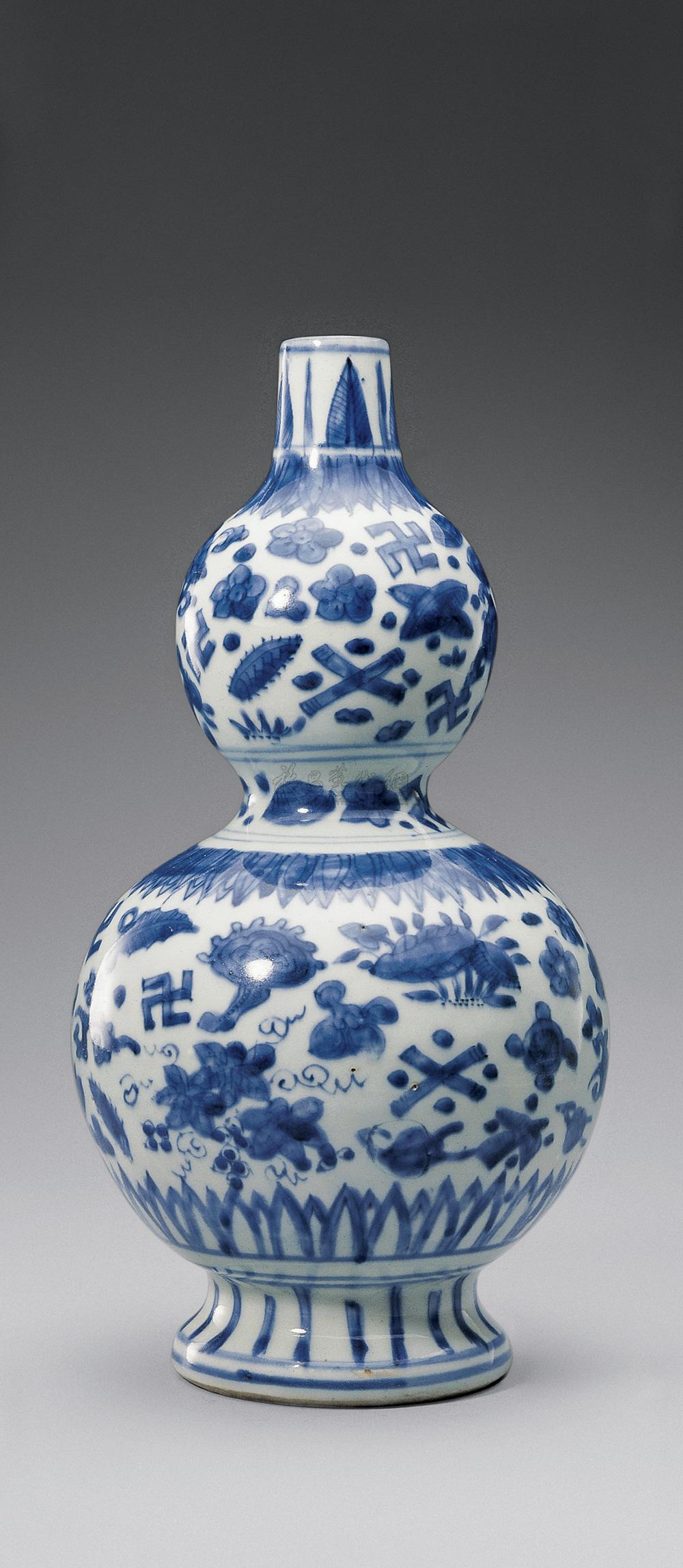 【明万历 青花花卉纹葫芦瓶】拍卖品_图片_价格_鉴赏_明代青花瓷器