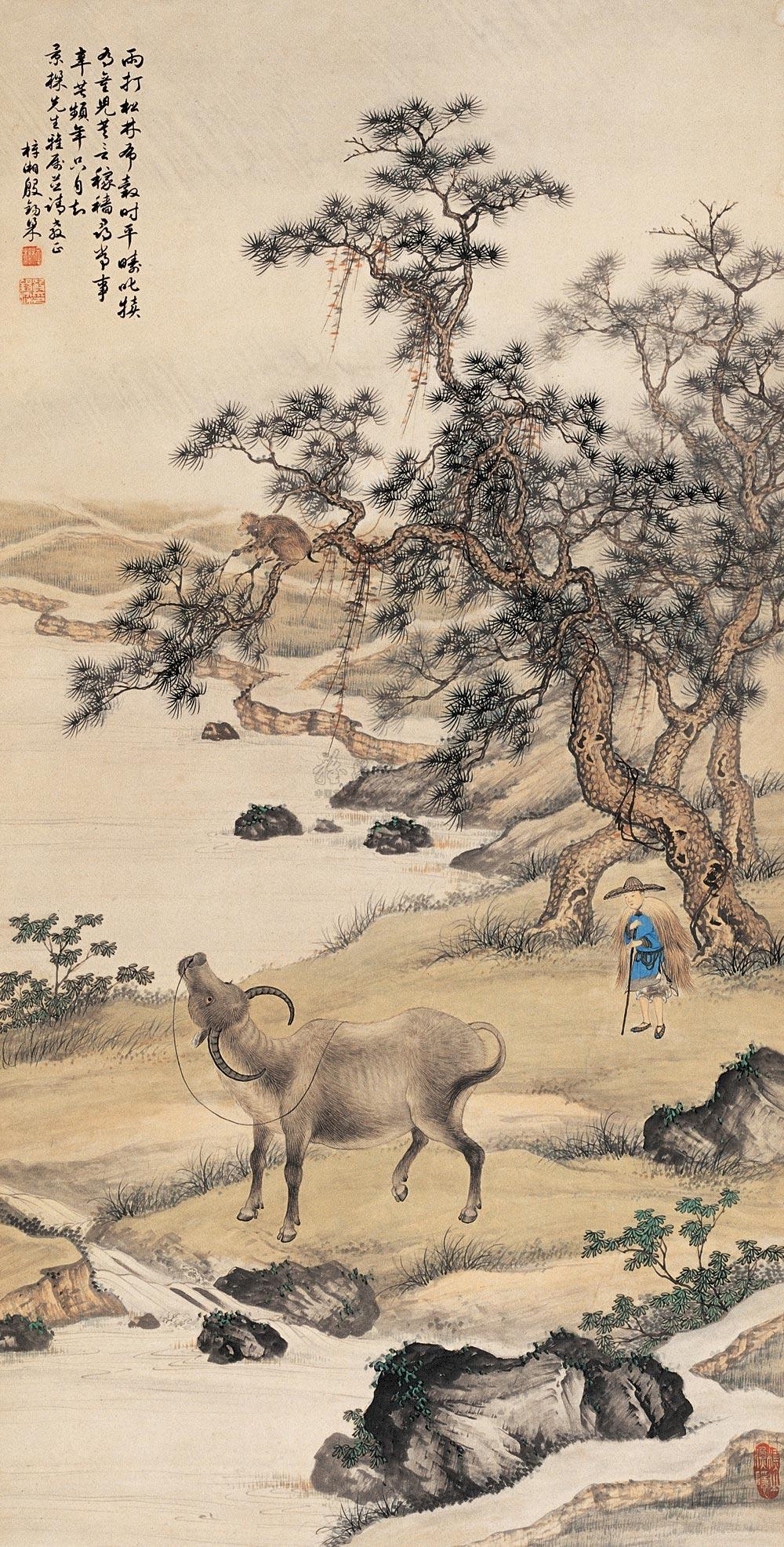 【牛气冲天 立轴 设色纸本】拍卖品_图片_价格_鉴赏_绘画_雅昌艺术品