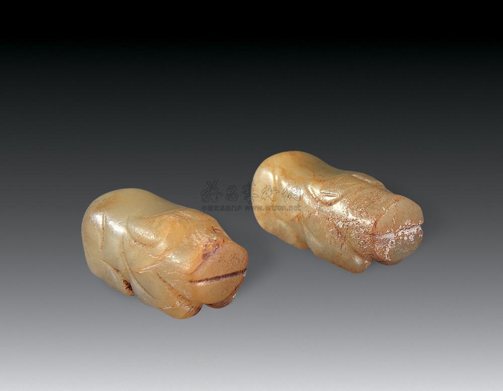 【东汉 黄玉握猪 (一对)】拍卖品_图片_价格_鉴赏_玉石器其它_雅昌