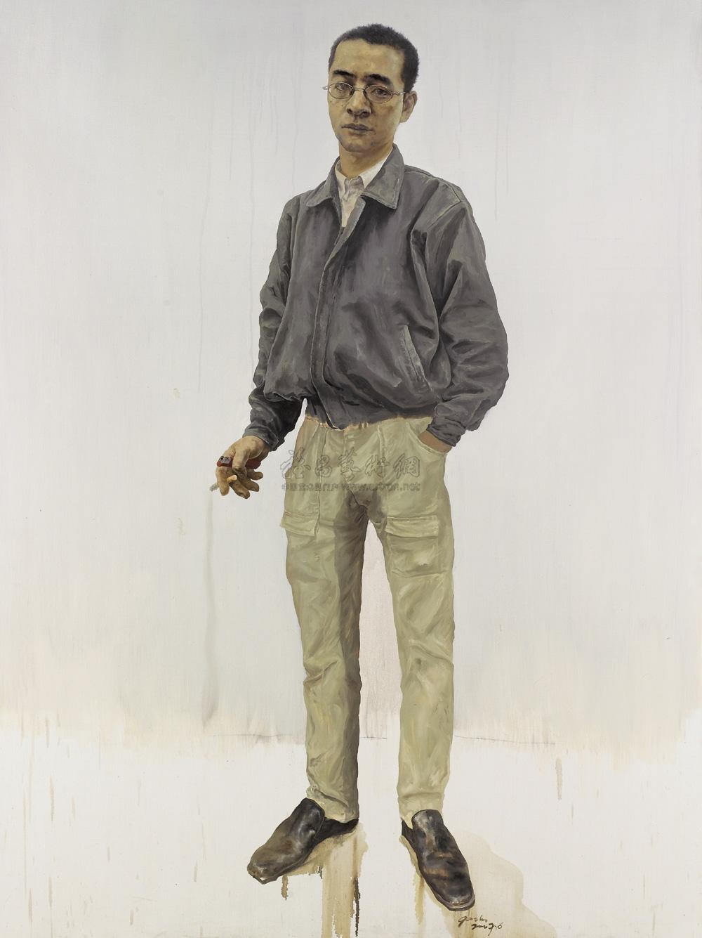 0050 2007年作 持烟的男人 油画画布