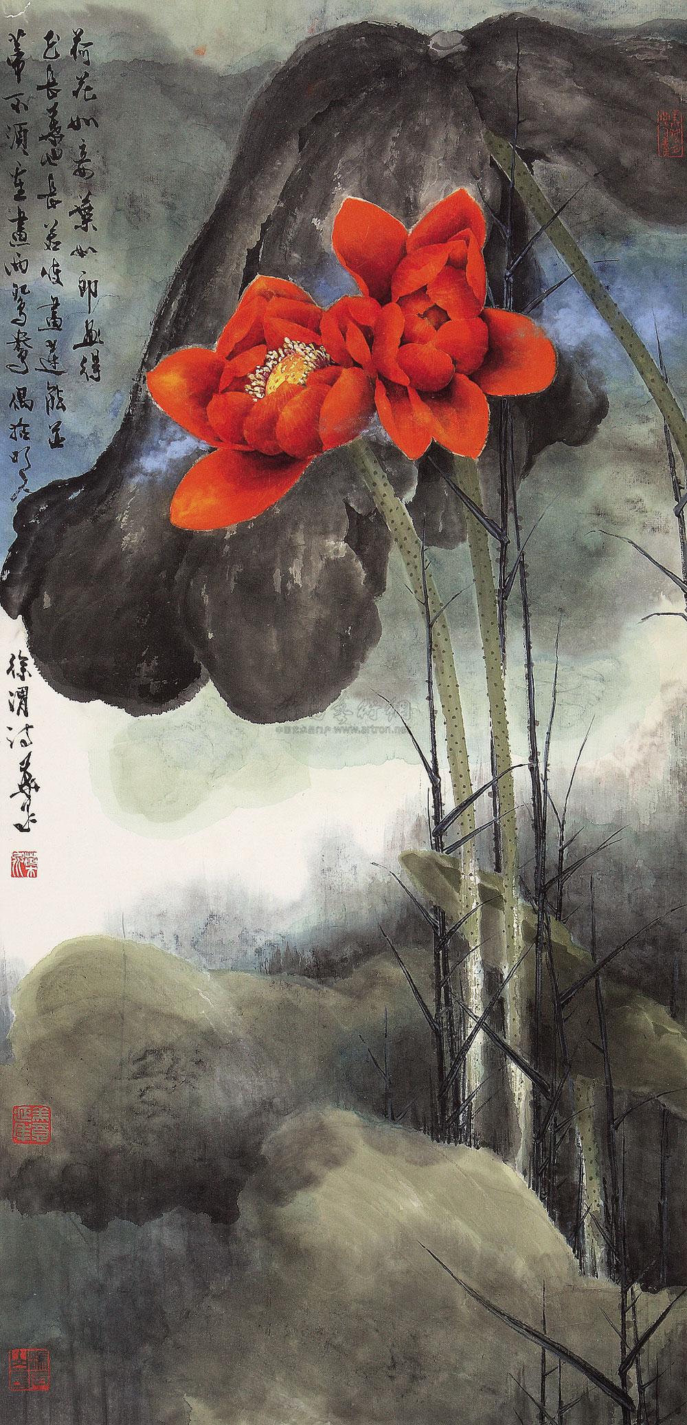 0151 徐渭诗意(荷花图) 镜心 设色纸本