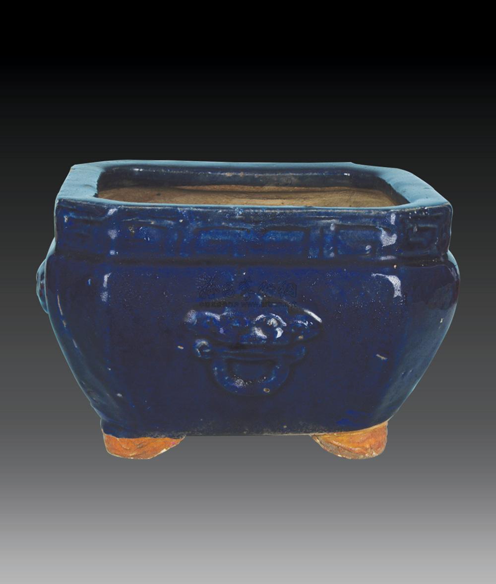 【元 霁蓝釉四方花盆】拍卖品_图片_价格_鉴赏_元代以前陶瓷_雅昌艺术