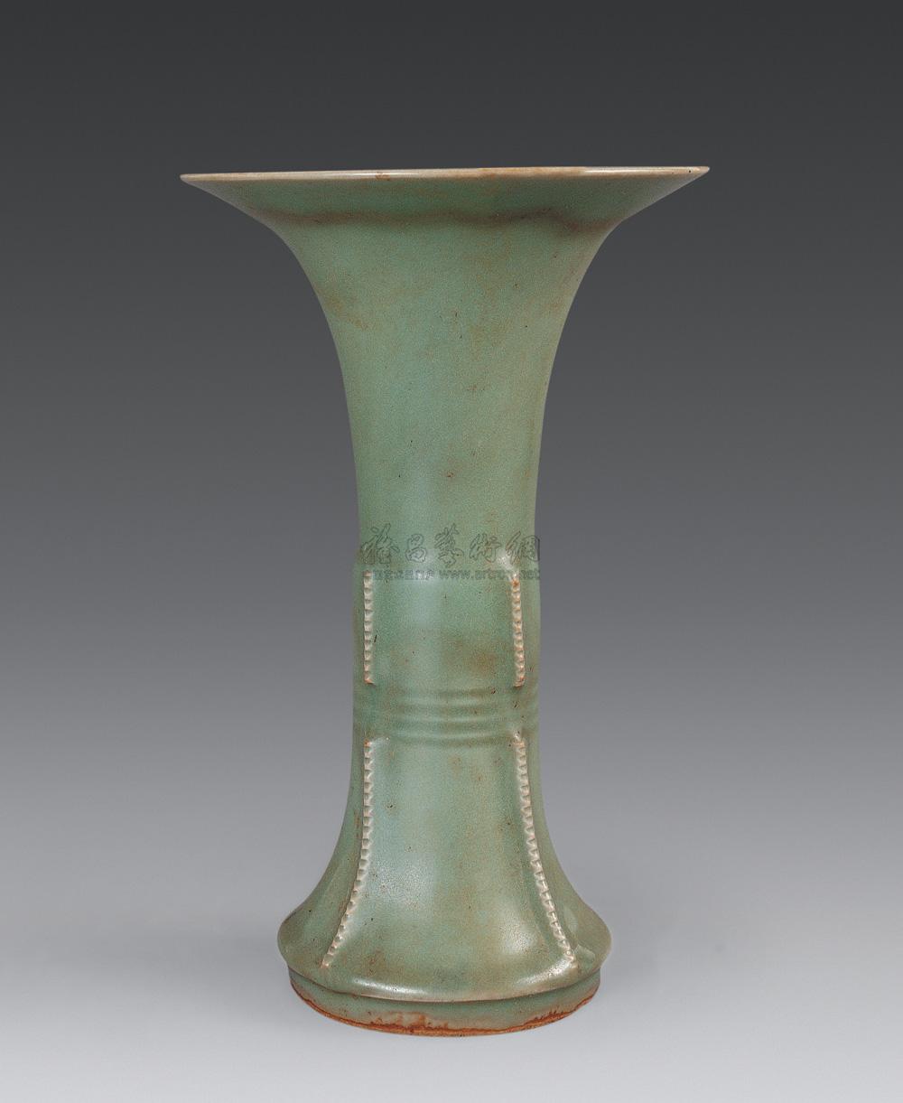 【明 龙泉窑 青釉花觚】拍卖品_图片_价格_鉴赏_明代单色釉瓷器_雅昌