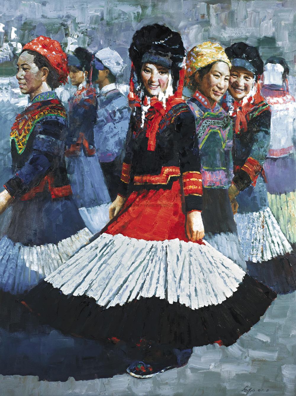 【2001年作 大凉山的女子 布面 油彩】拍卖品_图片_价格_鉴赏_油画