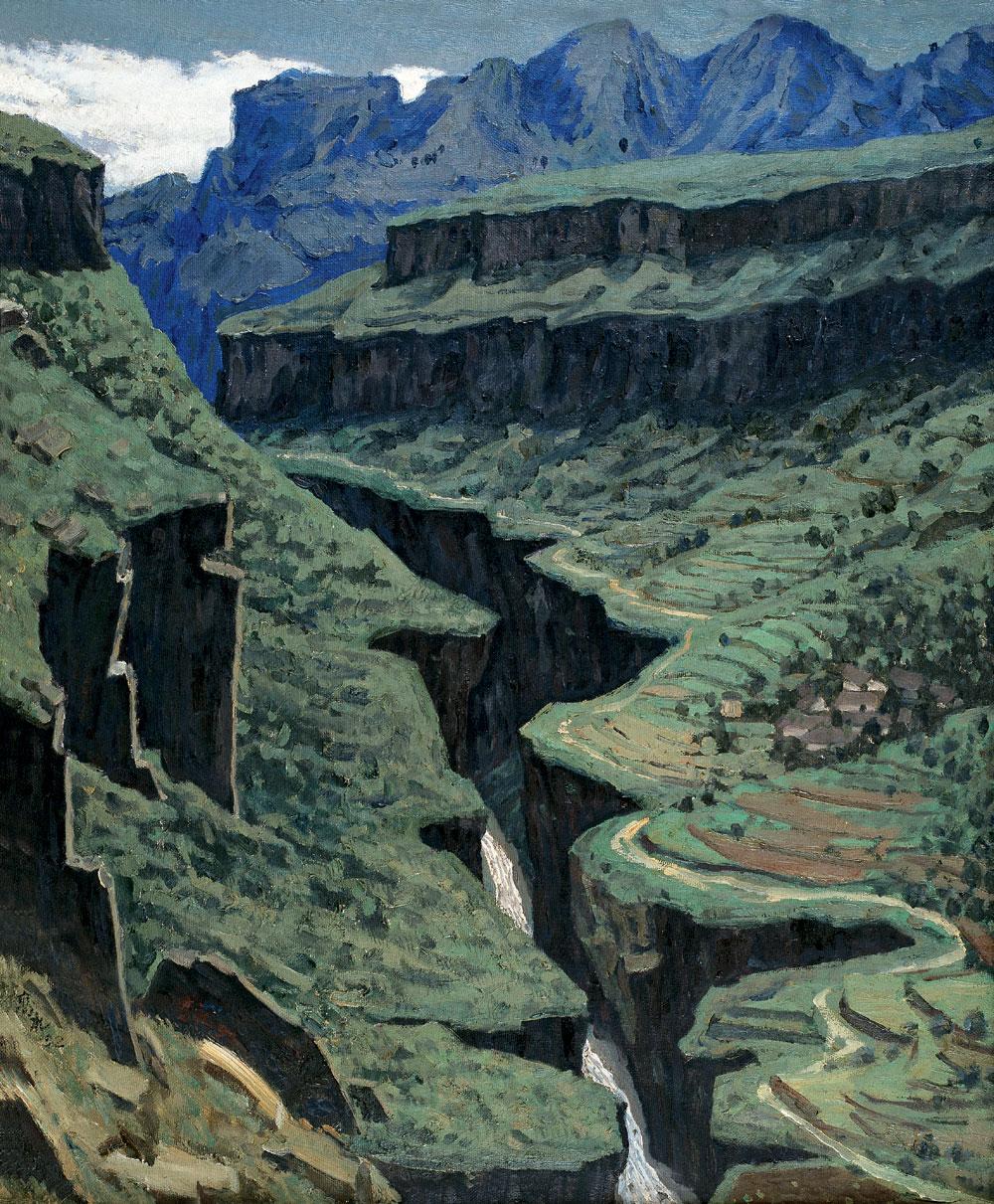 【1992年作 山高谷深路远 布面 油彩】拍卖品_图片_价格_鉴赏_油画