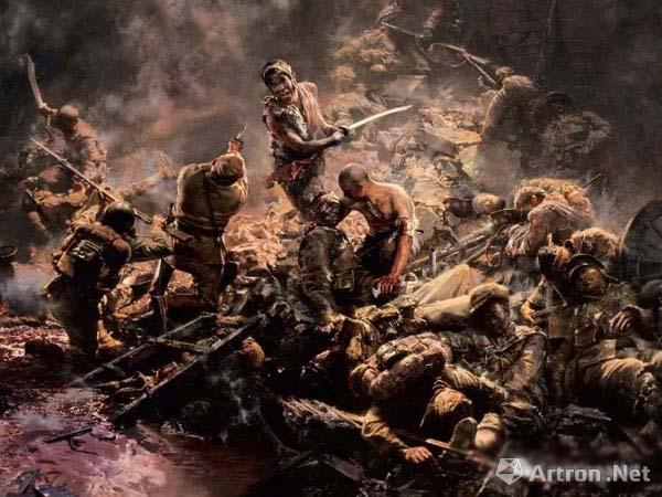 作品《血战台儿庄》局部