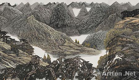 动态家园黄格胜山水画作品展在来宾市博物馆隆重开展