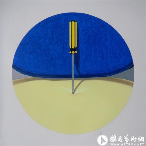 王乐其, 一把螺丝刀之一,2012,直径46cm,oil pastel