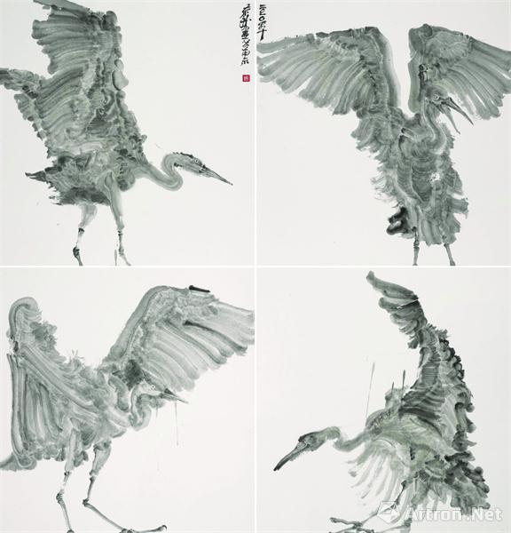 《苍鹭》   周京新 200×200cm  2010年