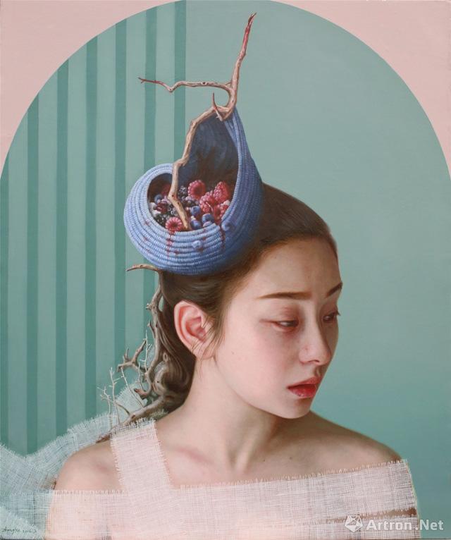 《女孩你为何悲伤》  张钰 50×60cm 2016年 布面油画