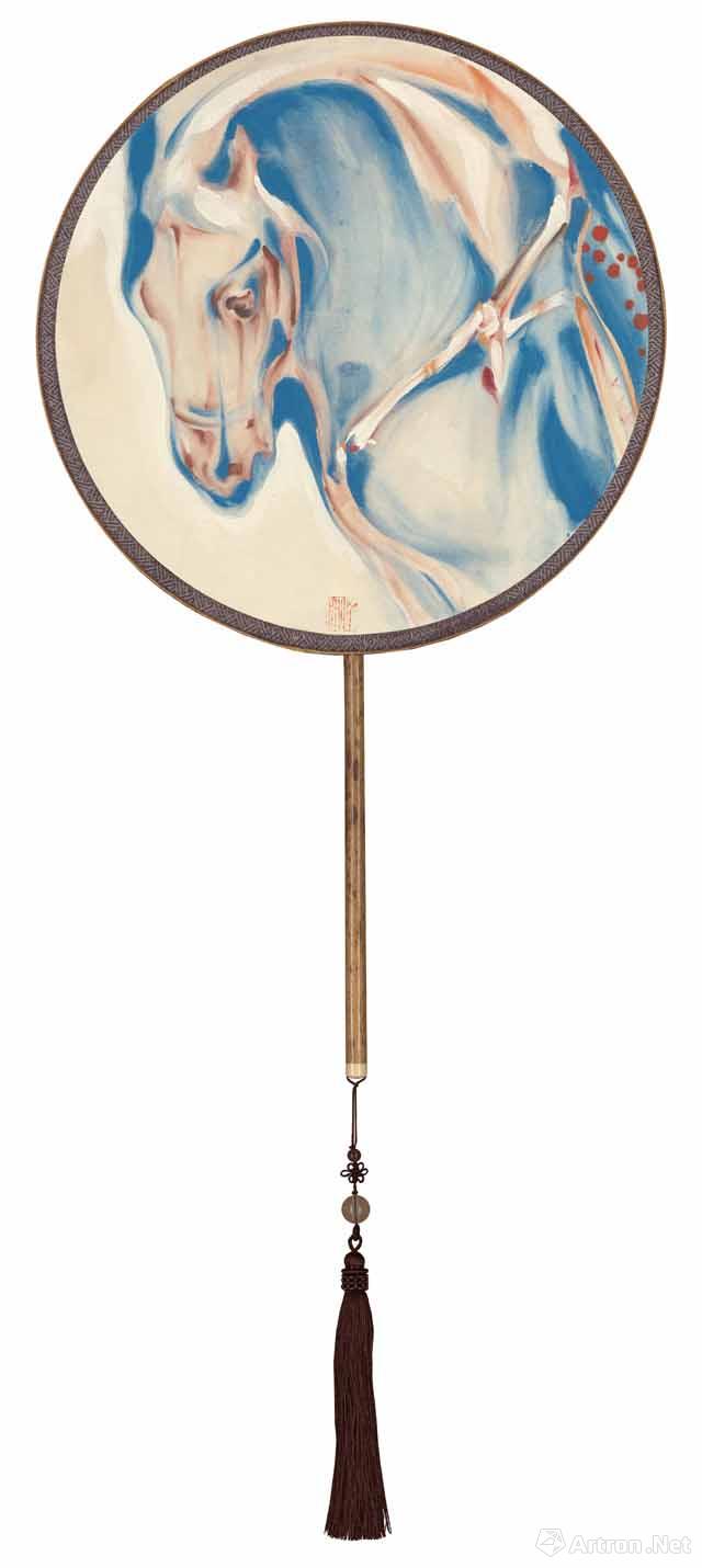 《梦有蓝马》  潘汶汛  2016年 绢本设色