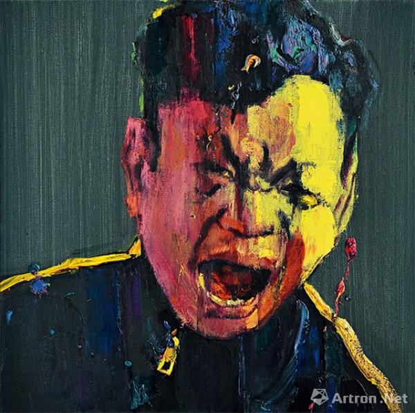 《沈崩溃》  袁文彬 60x60cm 2017年 布面油画