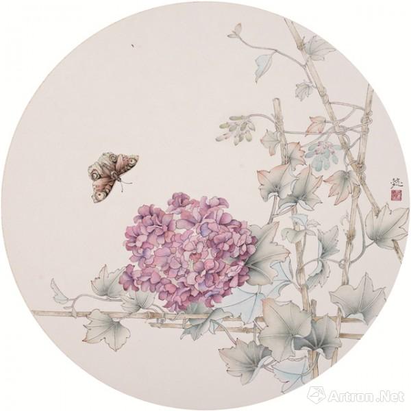 《绣球花》  崔幸懿 直径42cm