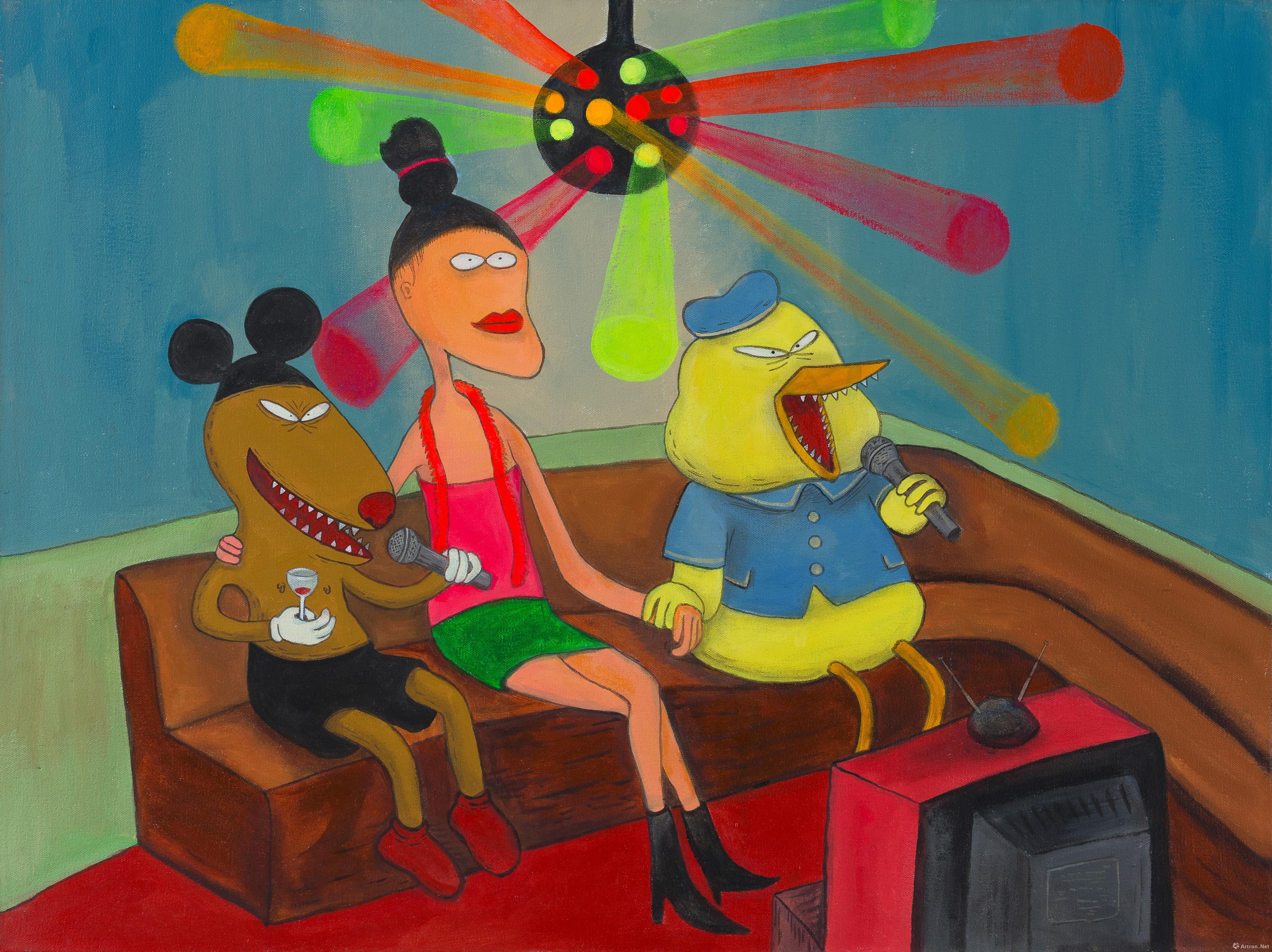 《ktv 包房》  彭磊 80x120cm 2008年 布面丙烯