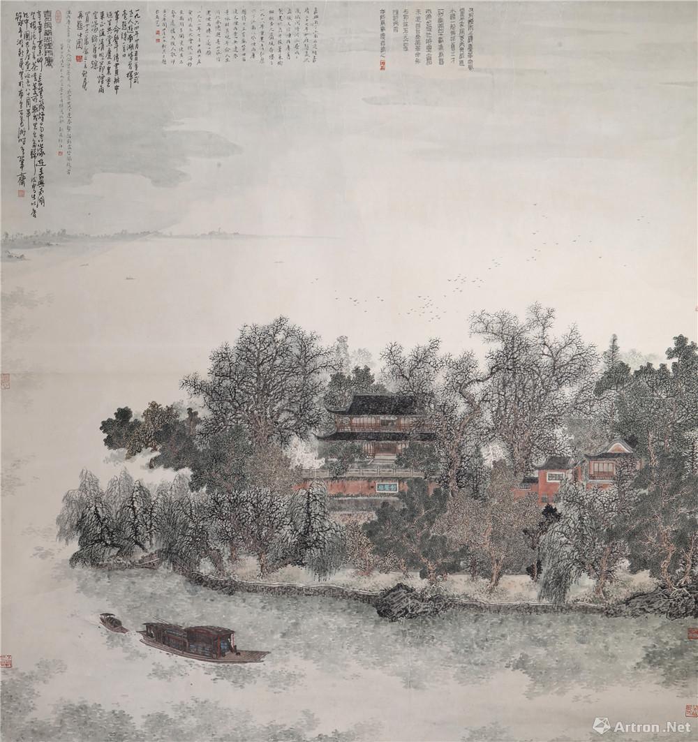 嘉兴南湖绘画作品图片