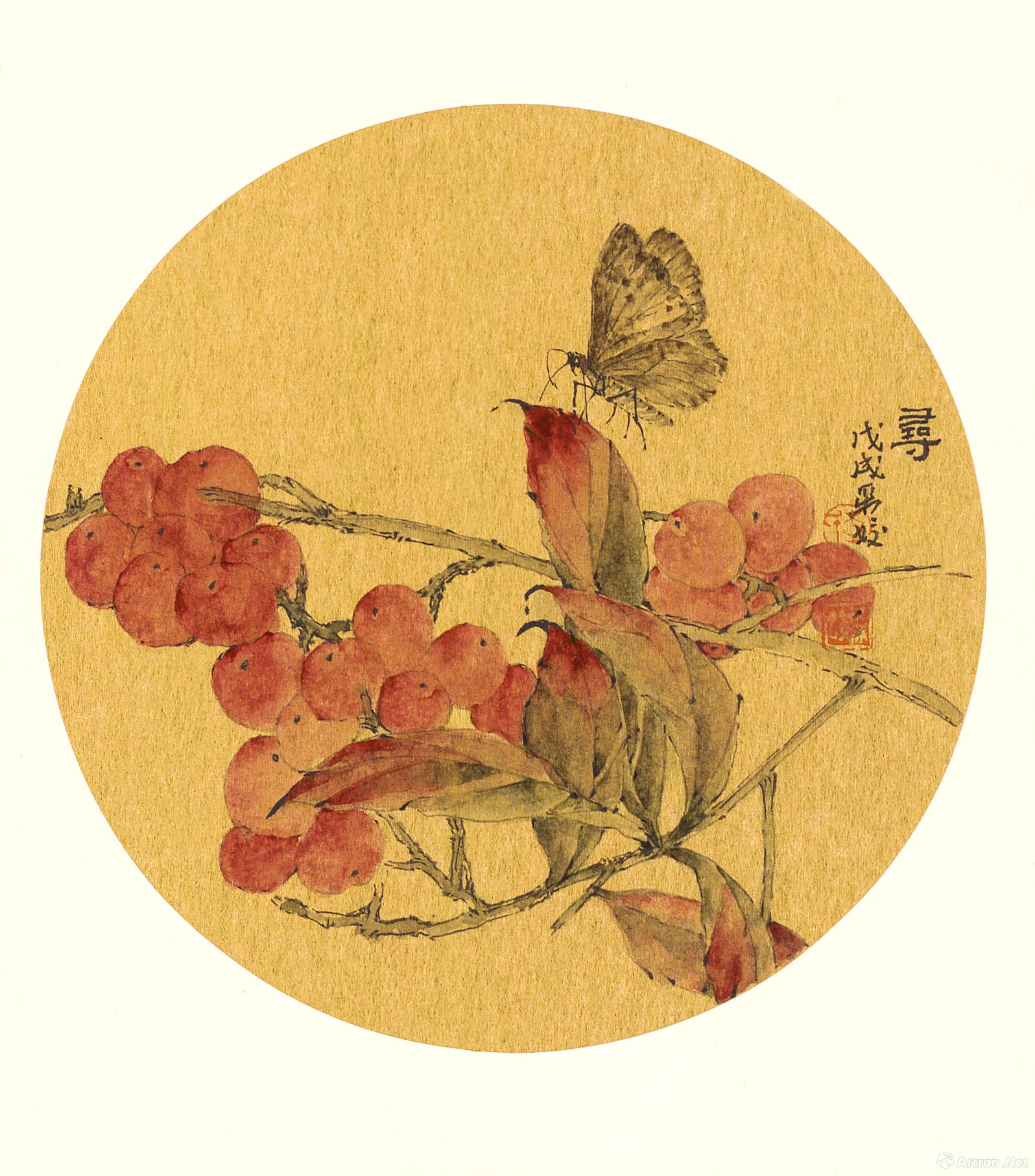 《寻》  李采姣 24x18.5cm 2018年 纸本没骨