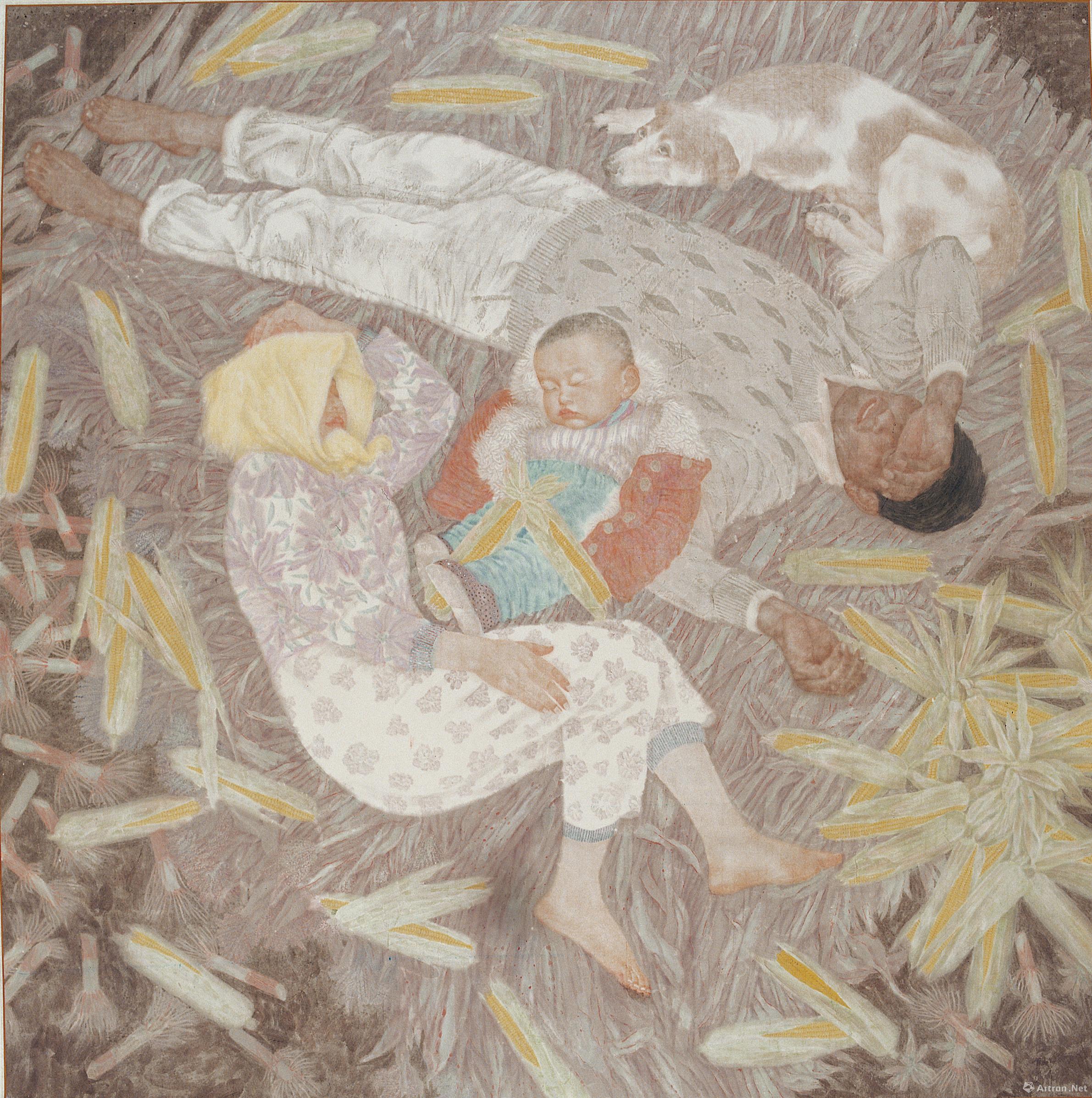 《田野》  梁文博 180x180cm 2009年 纸本设色