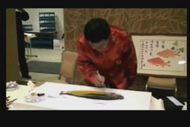 胡守庆在奥地利表演鱼拓艺术并作为国礼送给奥地利联邦议会议长