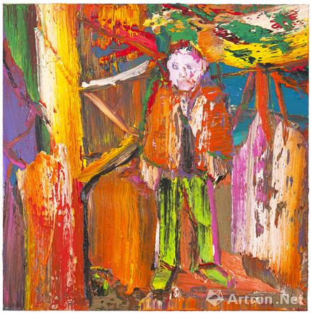 尹朝阳《松下士之二》 布面油画 130x130cm 2015思想最终的安放地是