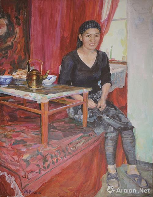 魏景山 维族妇女 97x75cm 布面油画 2016年作